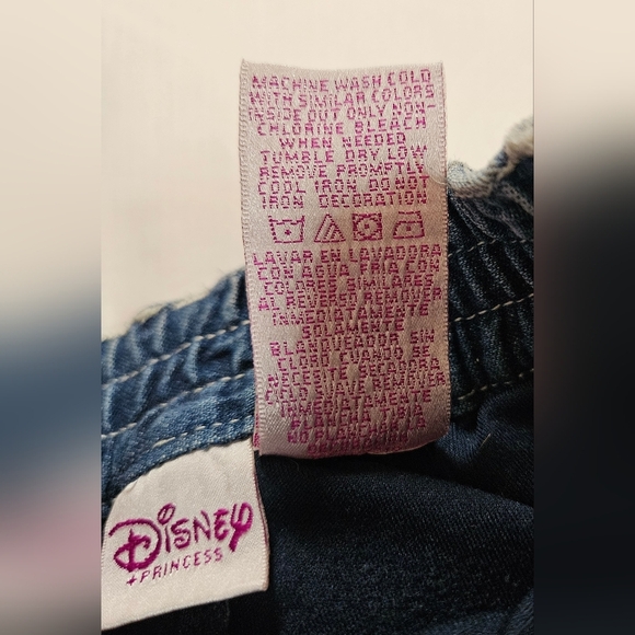 Disney Girls Blue Jean Skirt With Built In Shorts Princess Castle Design Size 6 - Picture 7 of 10